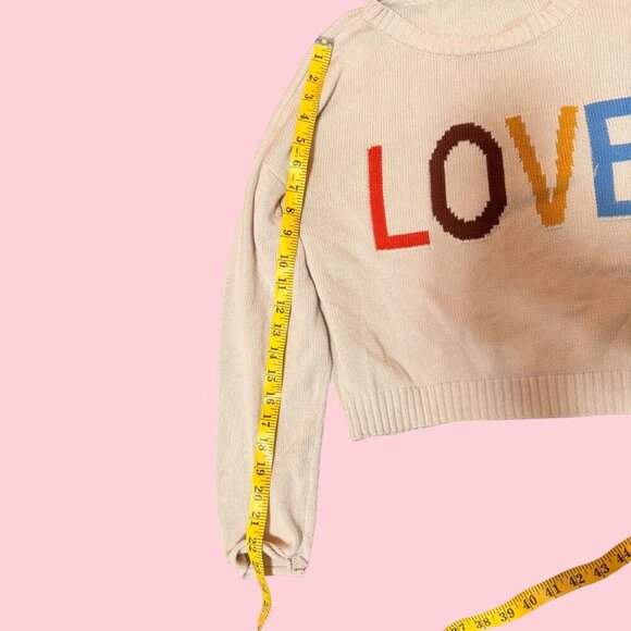 💕 Z SUPPLY “LOVE” Embroidered Cotton Knit Sweater (Size L) - Picture 5 of 7